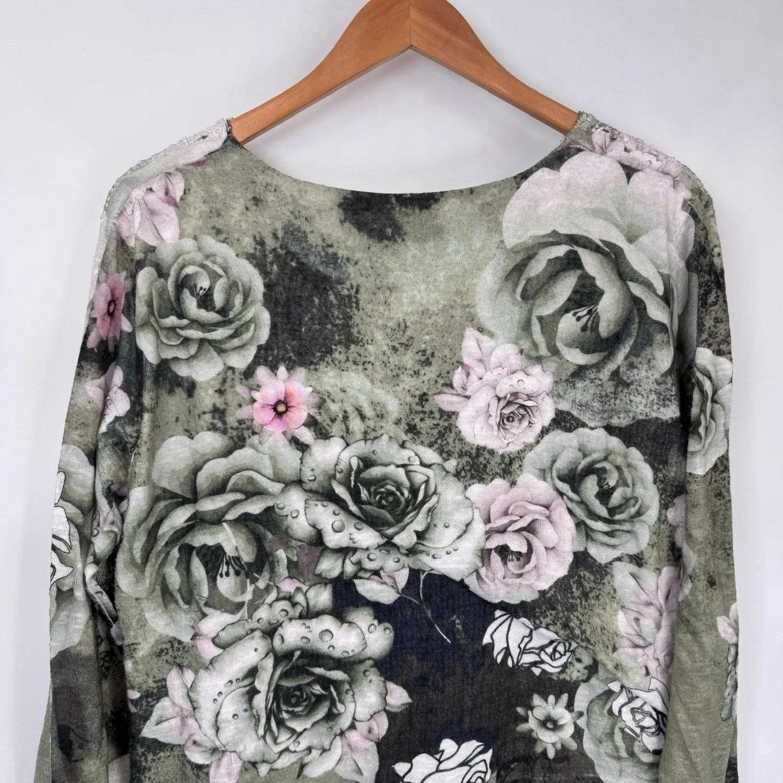 Vintage Y2K Ali Miles Top Womens Large Green Polyester Romantic Forest Fairy - Image 8