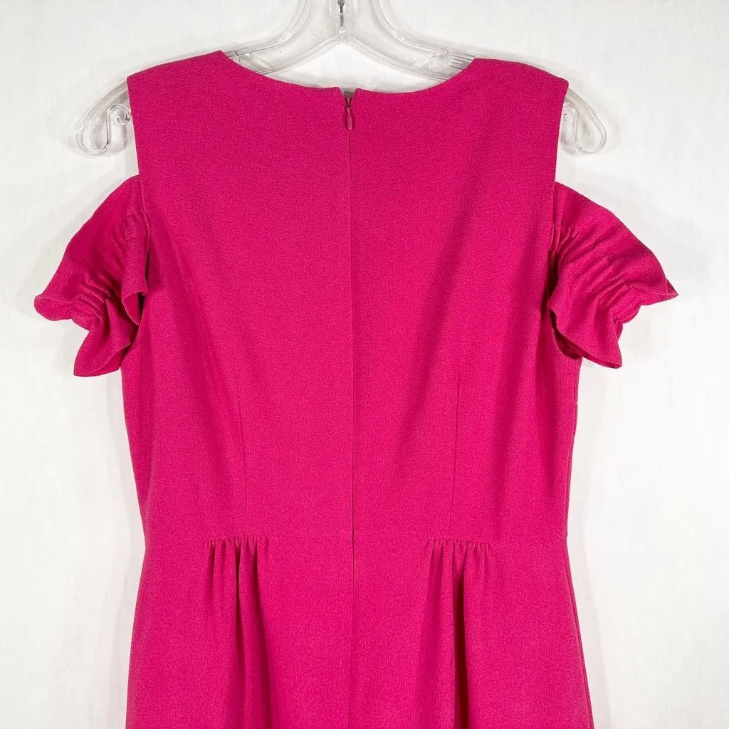 Tyler Boe Size 6‎ Dress Shift Cold Shoulder Hot Pink Barbie Core Mini Solid 1259 - Image 8