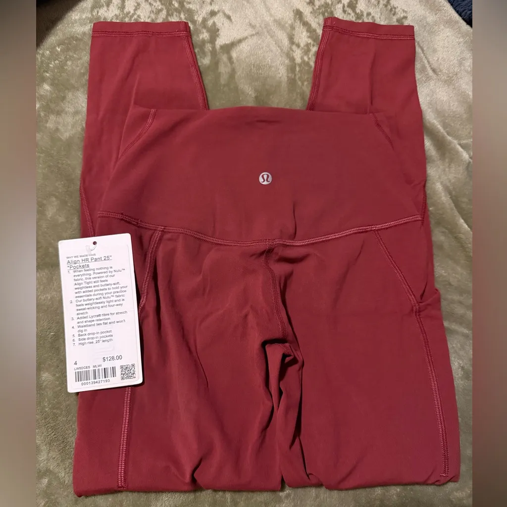 Lululemon Align High-Rise Pant with Pockets 25" Mulled Wine Size 4 - Image 6