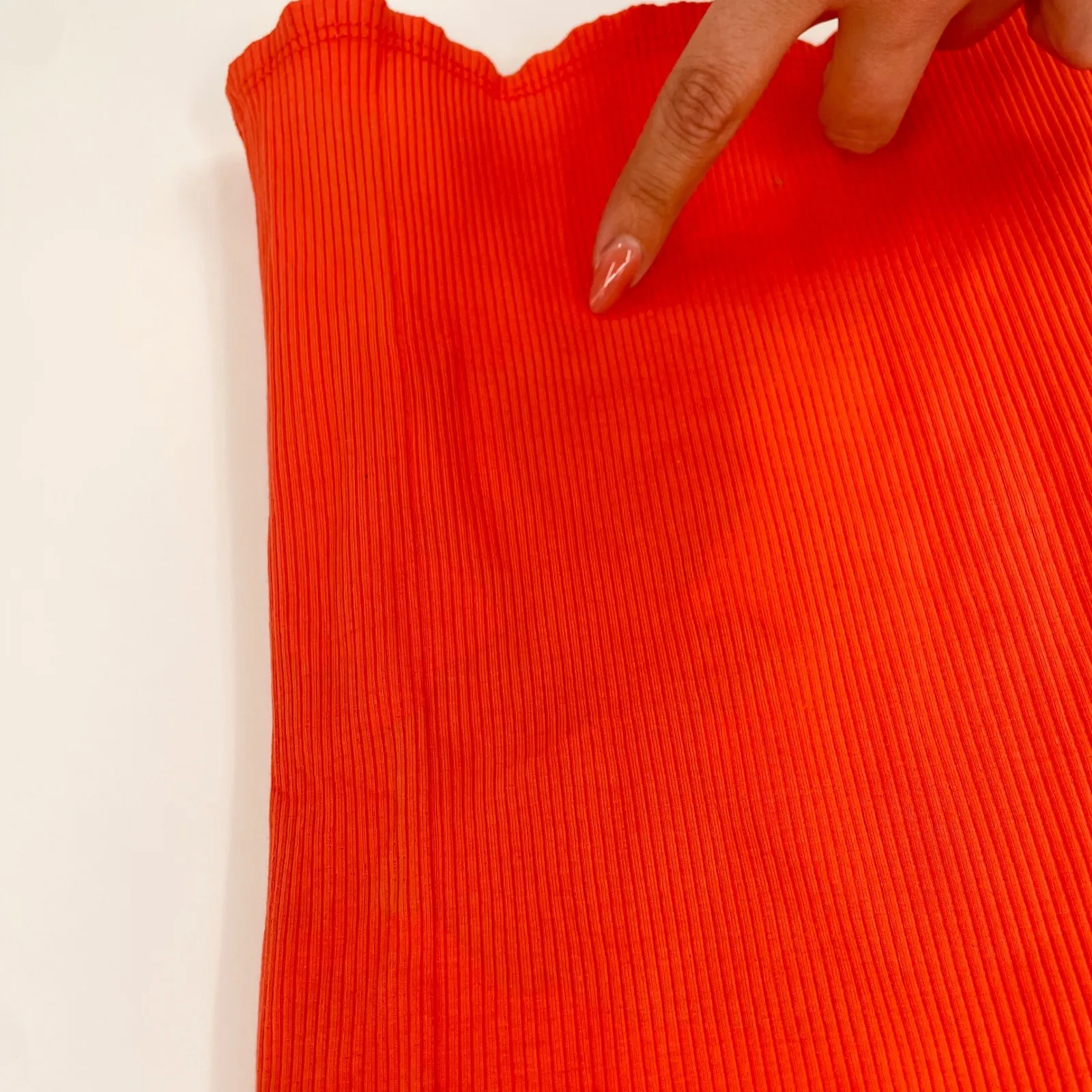 Lulus Ribbed Knit Midi Skirt with Side Slit Red Size Small - Image 6