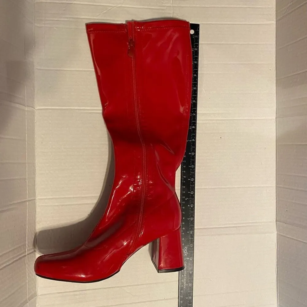 DREAM PAIRS Women’s‎ Square Tor Chunky Knee High Red Boots Side Zip Size 9 - Image 7