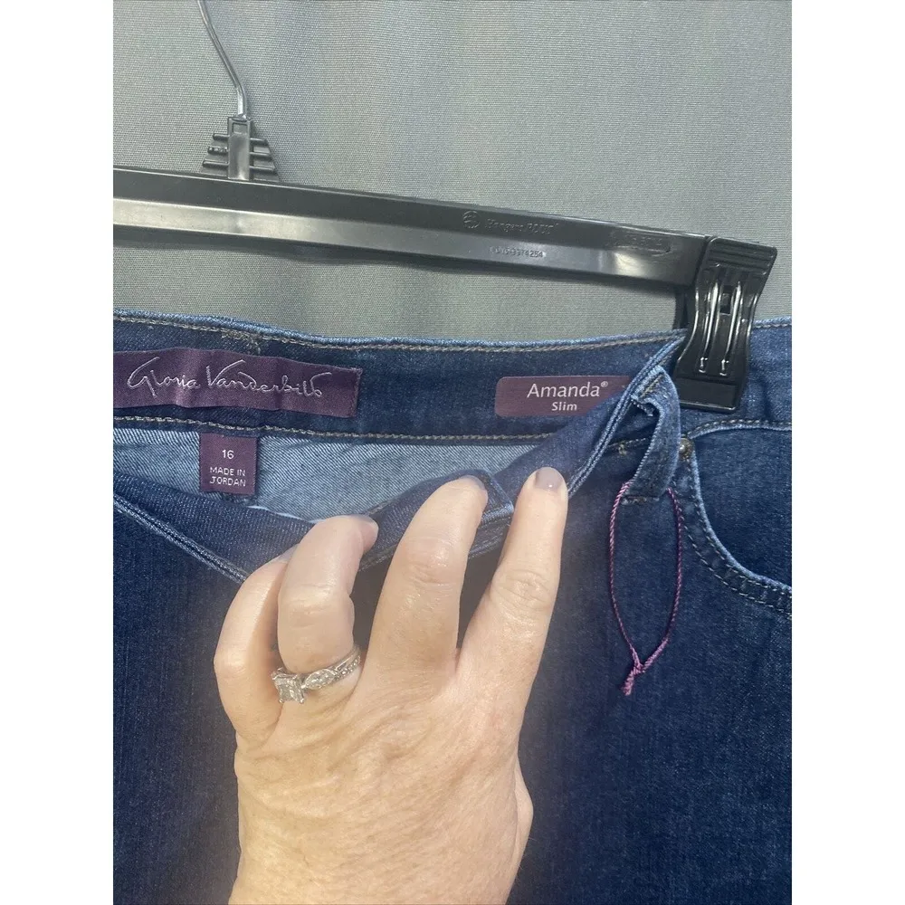 GLORIA VANDERBILT Women's Amanda Slim Jeans Size 16 (b29.1) - Image 4