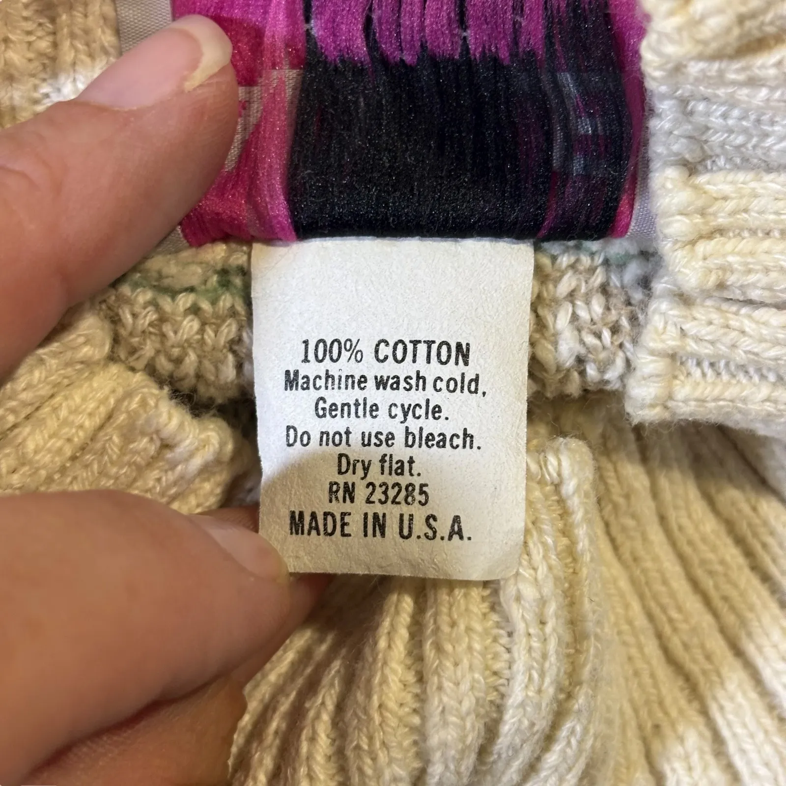 Adele Knitwear Sweater Womens Vintage Pastel Aztec Knit Mock Neck M/L Tan Size M - Image 6