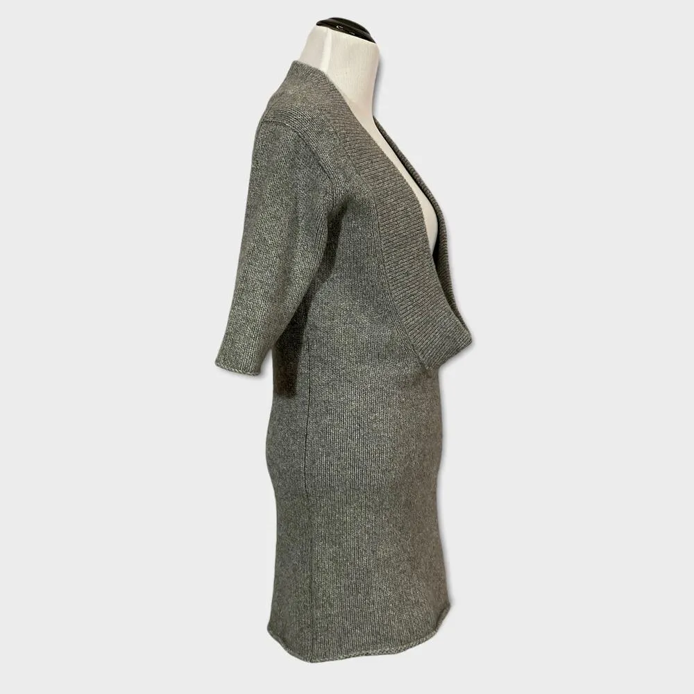 3.1 Phillip Lim Cashmere Deep V Neck Sweater Tunic - Gray - Small - Image 6