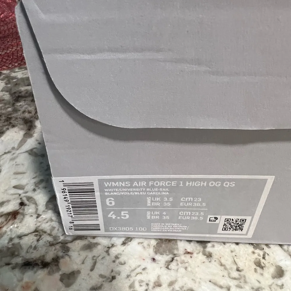 Nike Women's Air Force 1 High OG QS DX3805-100 University Blue/White SZ 6 - Image 5