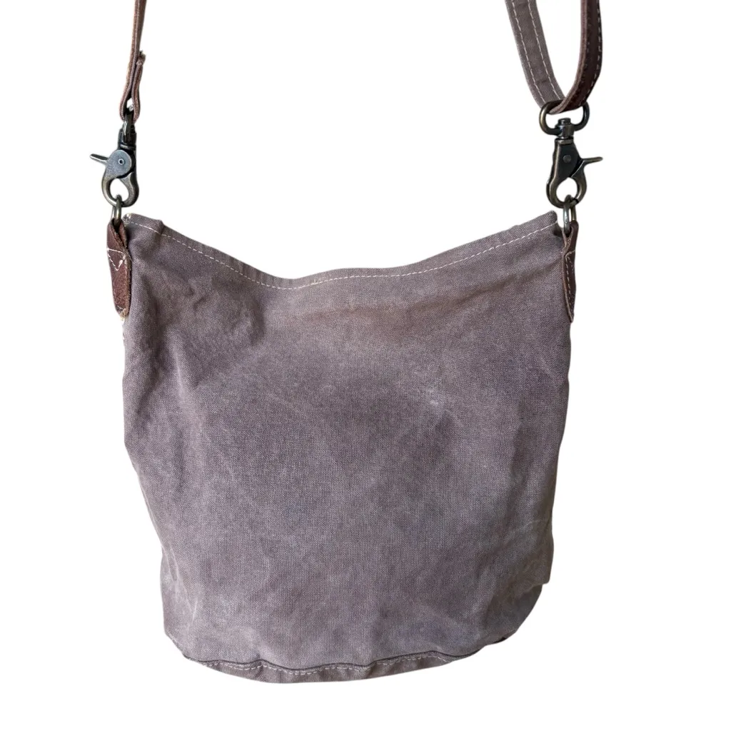 Myra Bag Tribal Hairon Leather Tapestry Crossbody Shoulder Bag Brown - Image 9