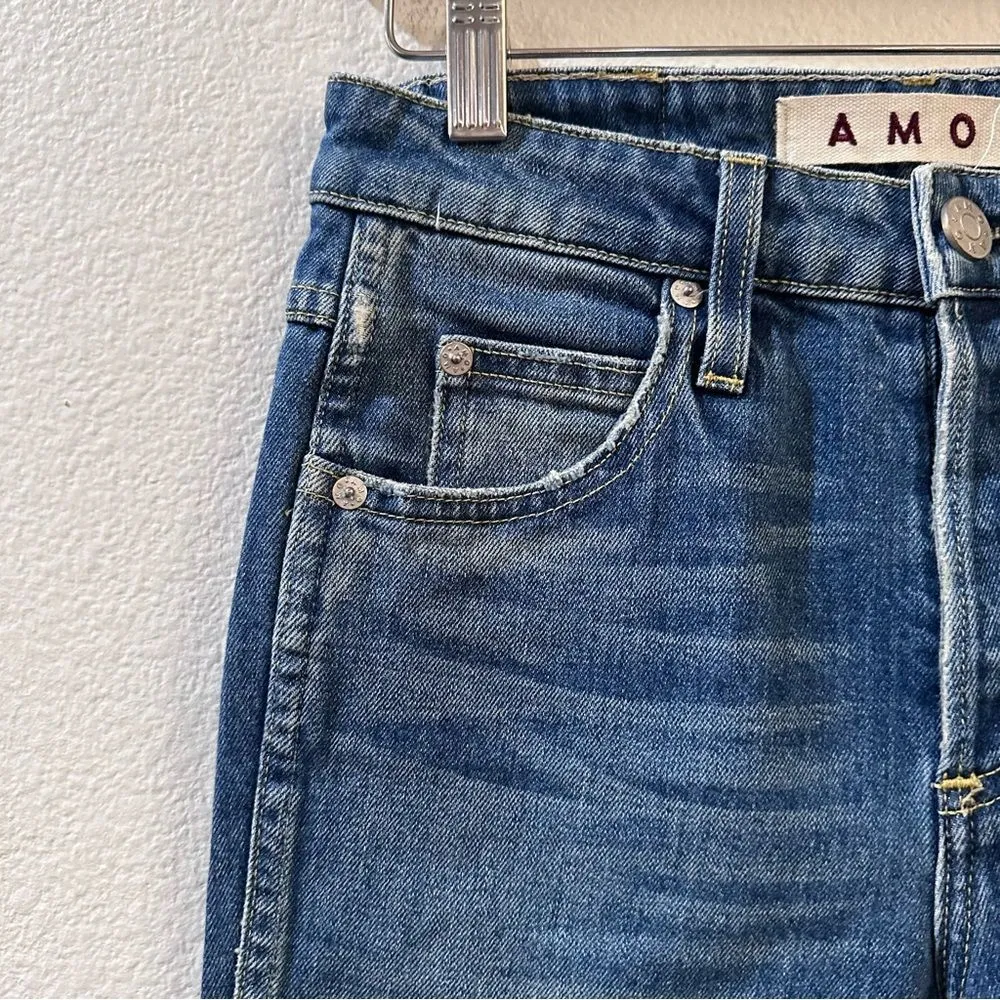 Amo Babe Dive Bar Destroyed High Rise Jeans Size 26 Blue - Image 4