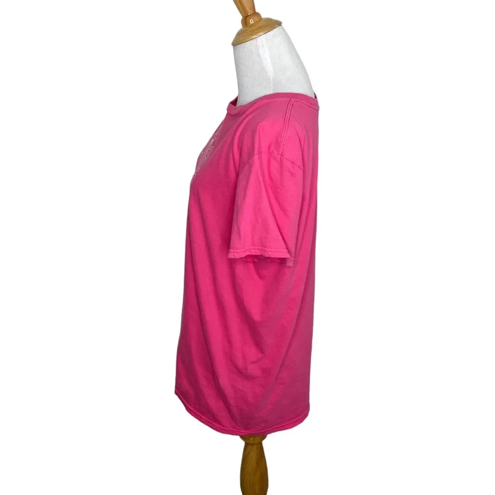 Anvil Mermaid Hair Don't Care Pink T shirt. Size medium. - Image 2