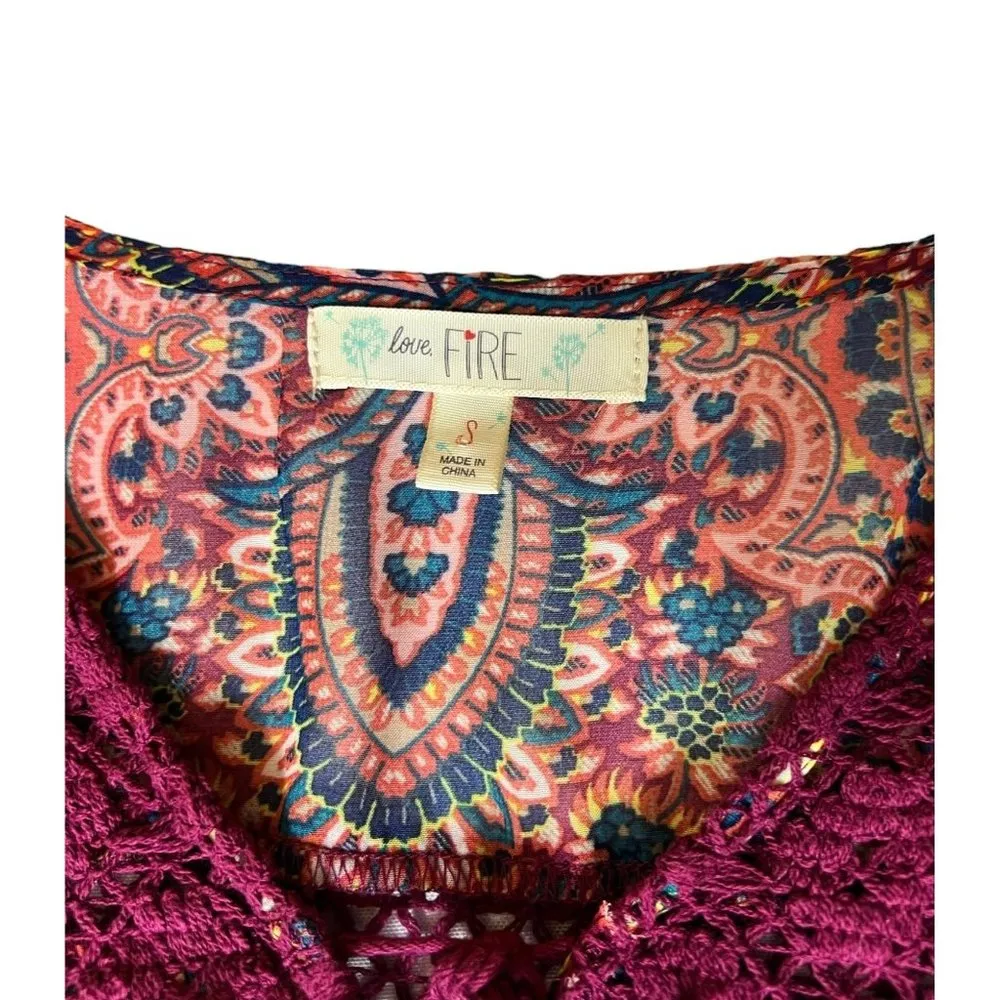 Love Fire Women's Burgundy Sheer Blouse - Image 3