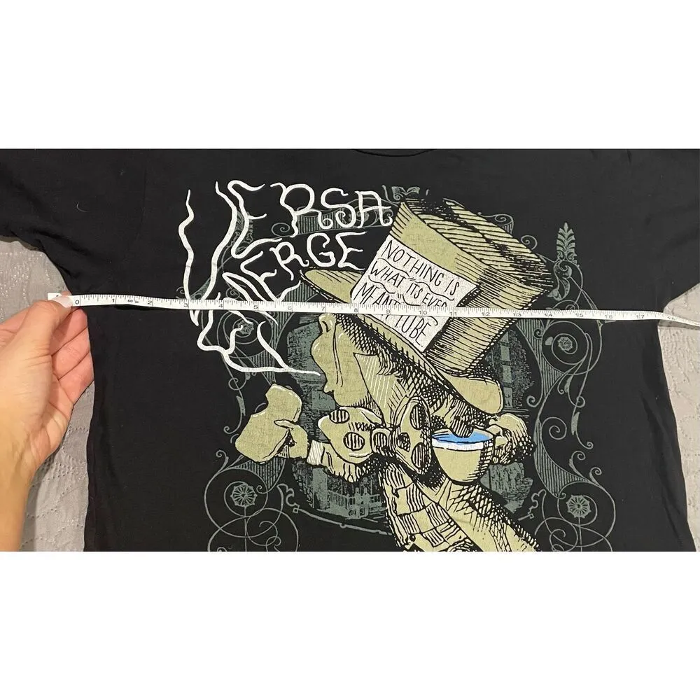 VersaEmerge Vintage Rare Mad Hatter Y2K Band T Shirt Small Black - Image 3