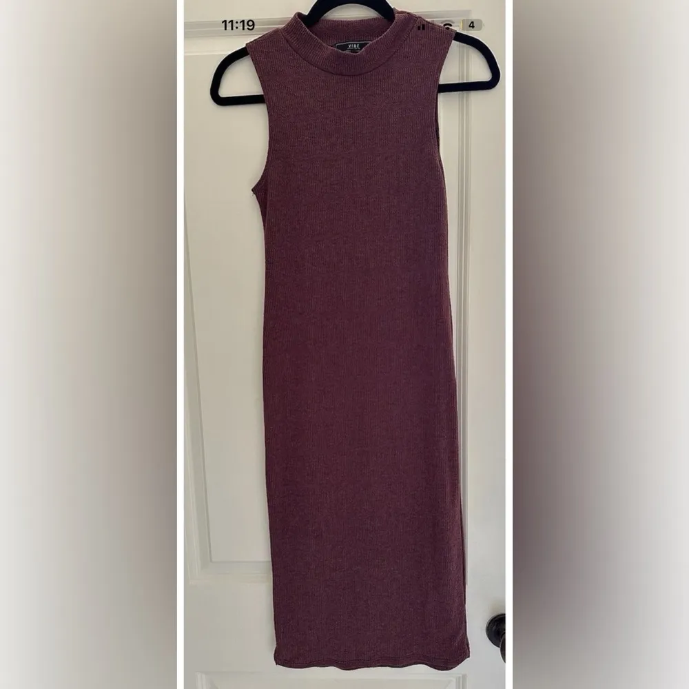 Vibe Women's Mock Neck Rib Knit Sleeveless Midi Dress Size M Size M - Image 2