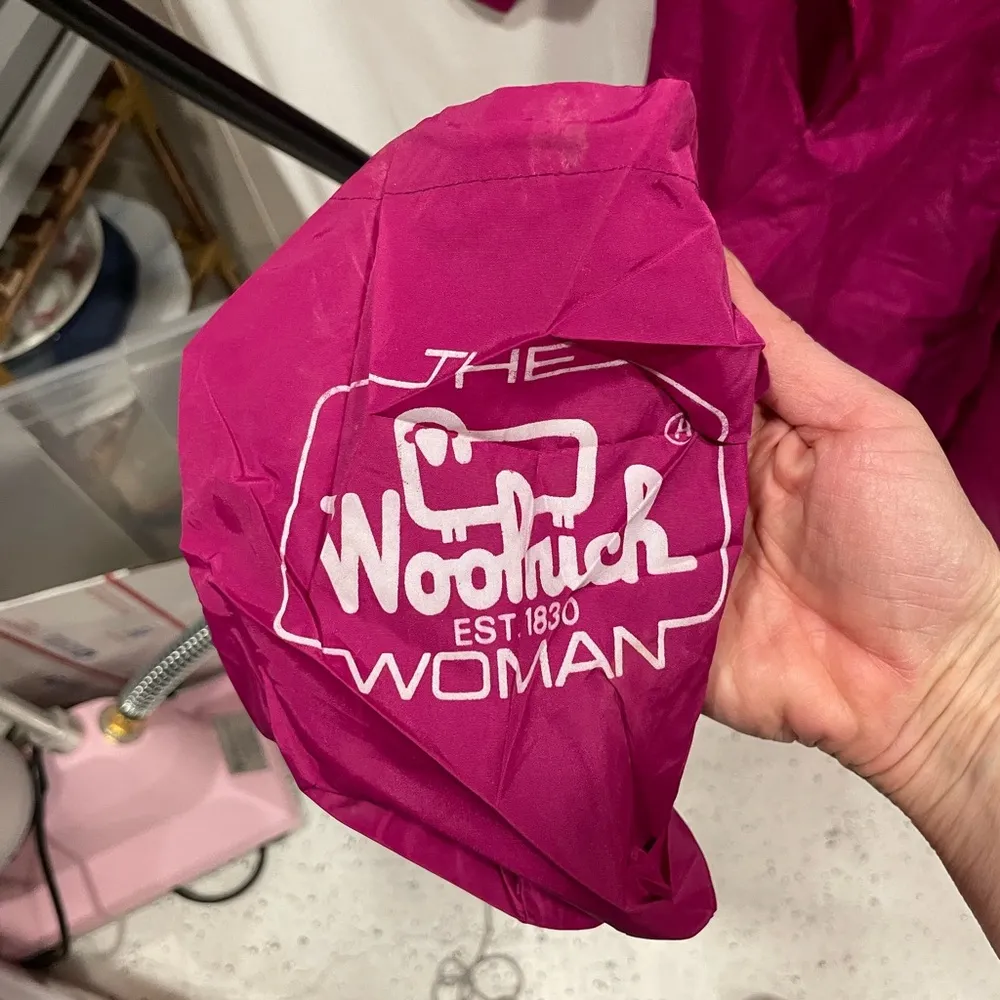 90’s raspberry woolrich maxi hooded rain parka packable travel lightweight - Image 12