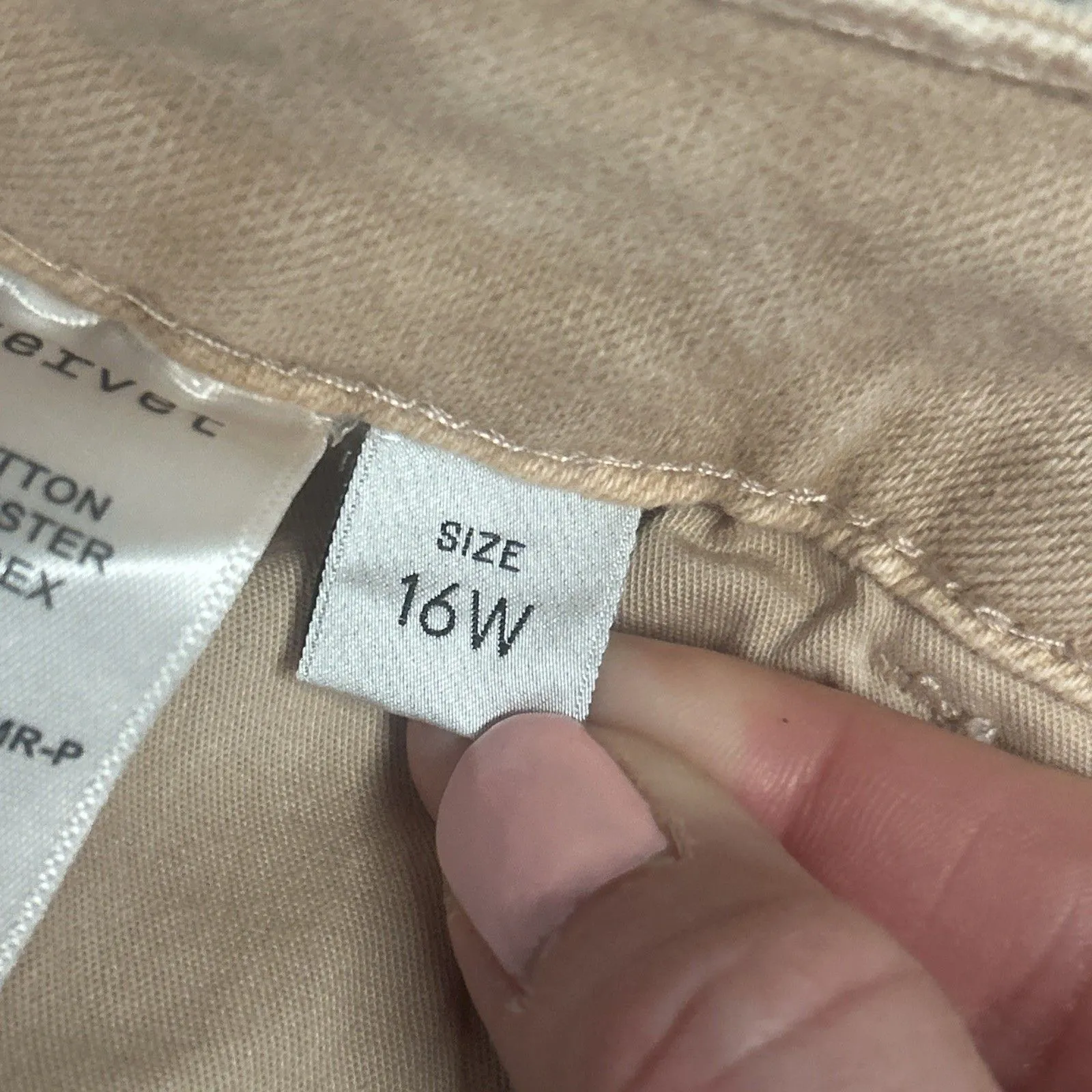 Lovervet by Vervet Jeans Womens 16W Tan Peach Cargo Pockets Pants Straight Leg - Image 6