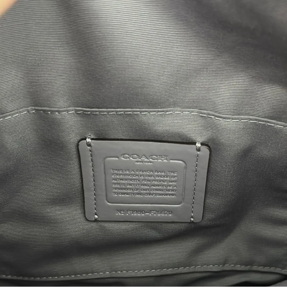 Coach Canvas/leather Crossbody Bag With Floral Print Purple And White - Image 5