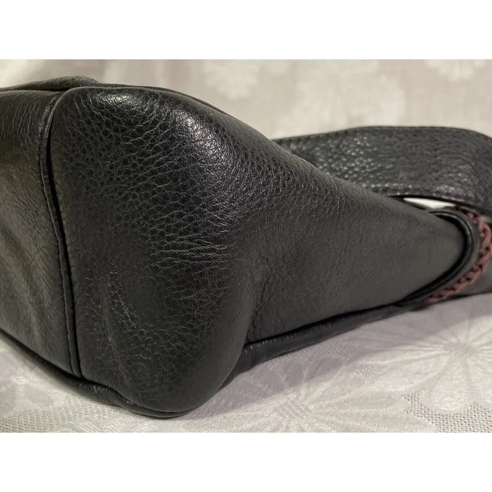 Sigrid Olsen Black Leather Messenger Style Handbag Purse - Image 6