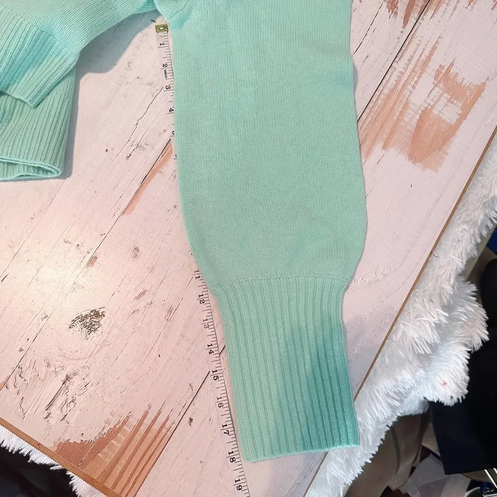 Hill House The Cropped Sylvie Sweater Size Large Ocean Wave Merino Wool - Image 10