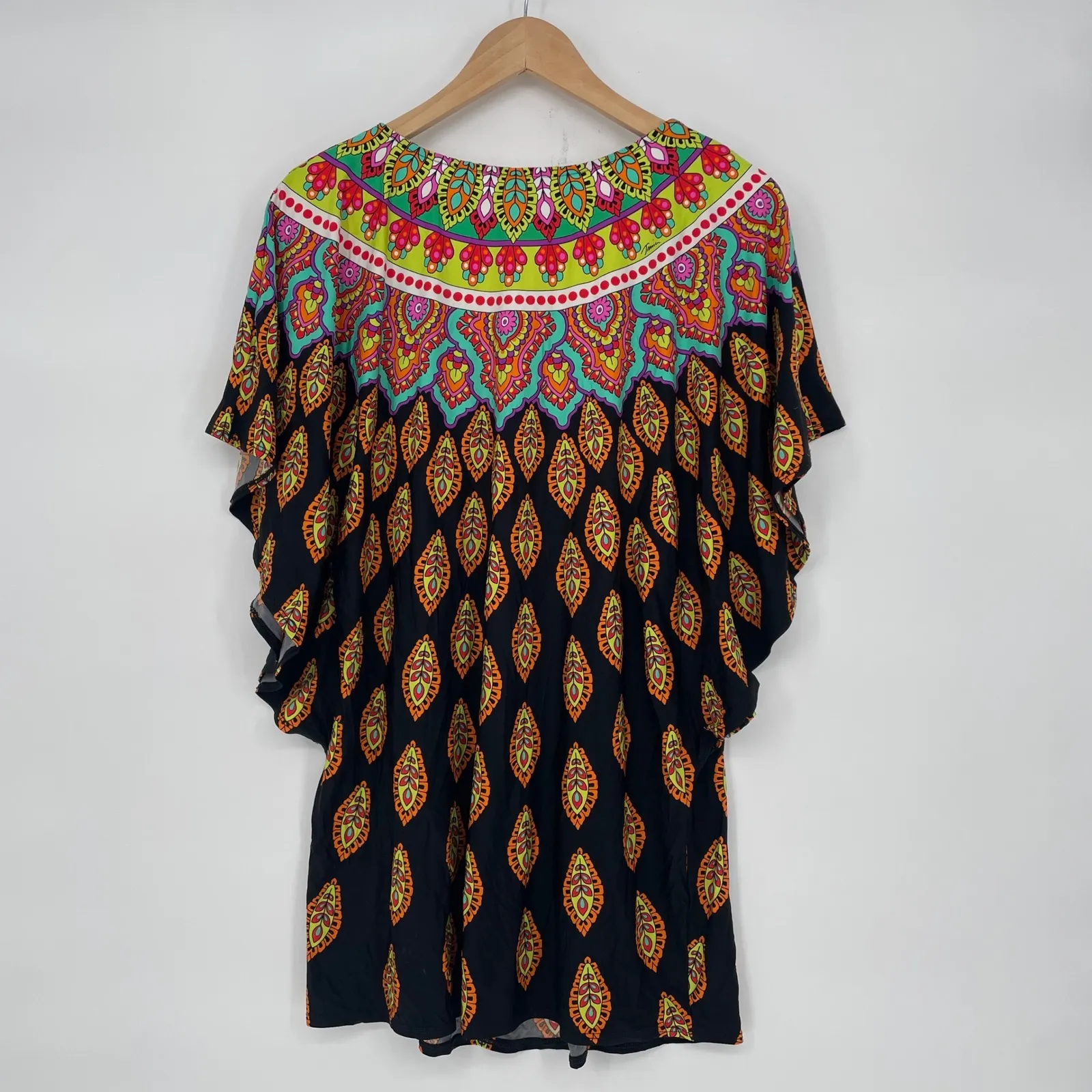 Trina Turk Boho Paisley Kaftan Tunic Cover Up Top Women's Size M - Image 5