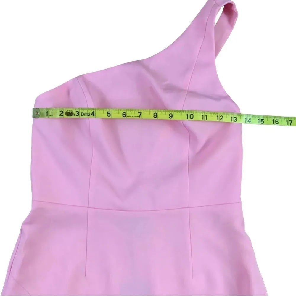 Revolve NBD Lapsey Long Maxi One Shoulder Side Slit Barbiecore Gown Dress Sz S - Image 3