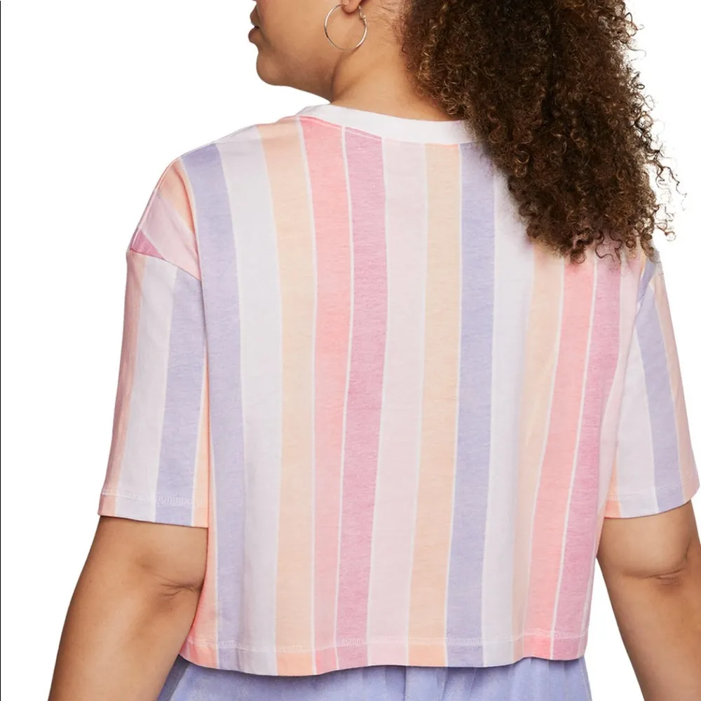 Nike Plus Size Cotton Striped Cropped Tee - Image 2