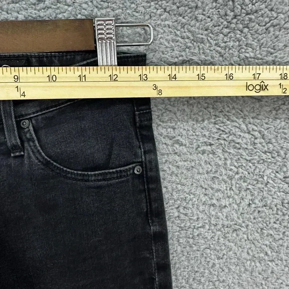 AG ADRIANO GOLDSCHMIED jeans 26 The Prima‎ Cigarette Leg Black Pants chewed hem - Image 7