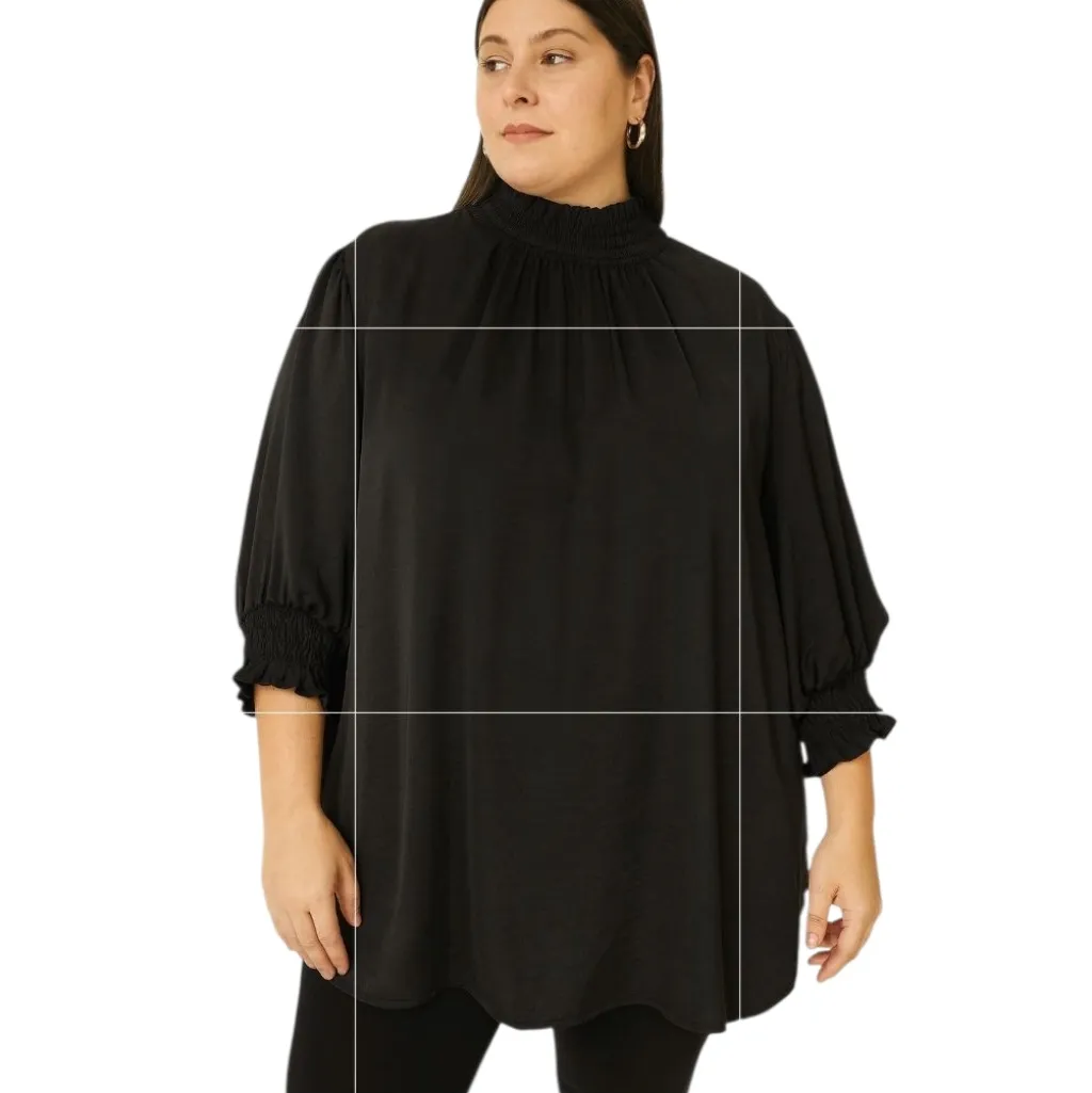 ODDY Women's Plus Satin Blouse Loose Fit Black Size 3x Holiday Christmas Party - Image 7