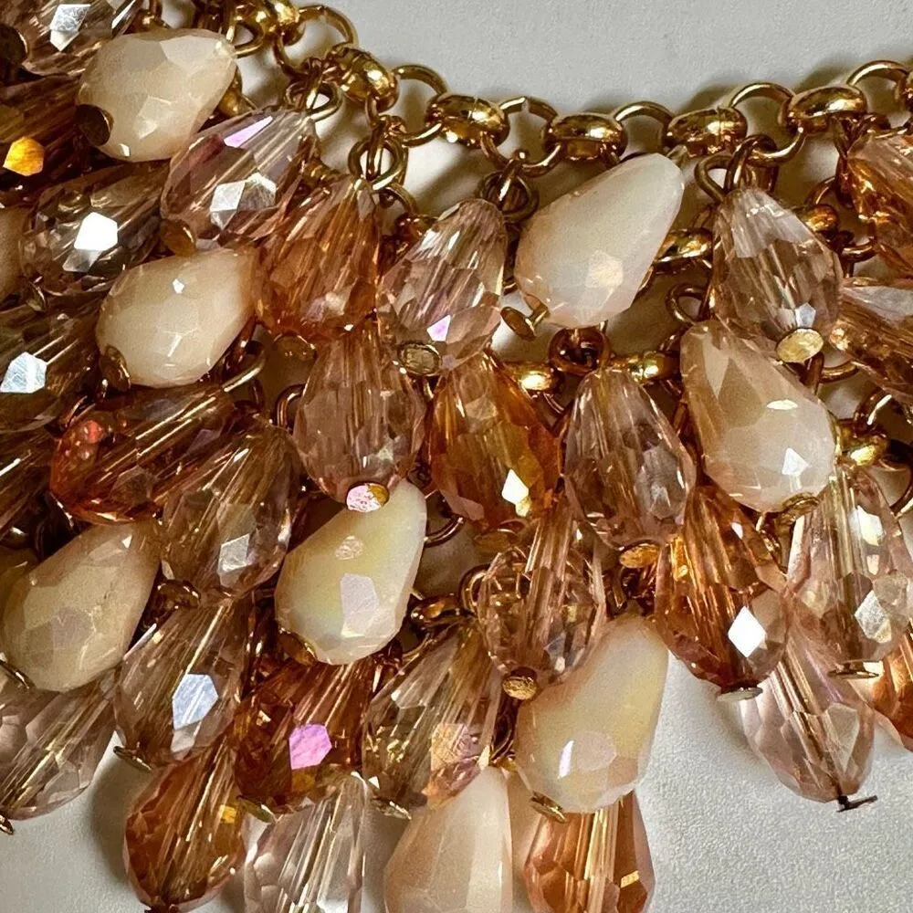 Joan Vass‍ pink crystal bib necklace NWT - Image 4