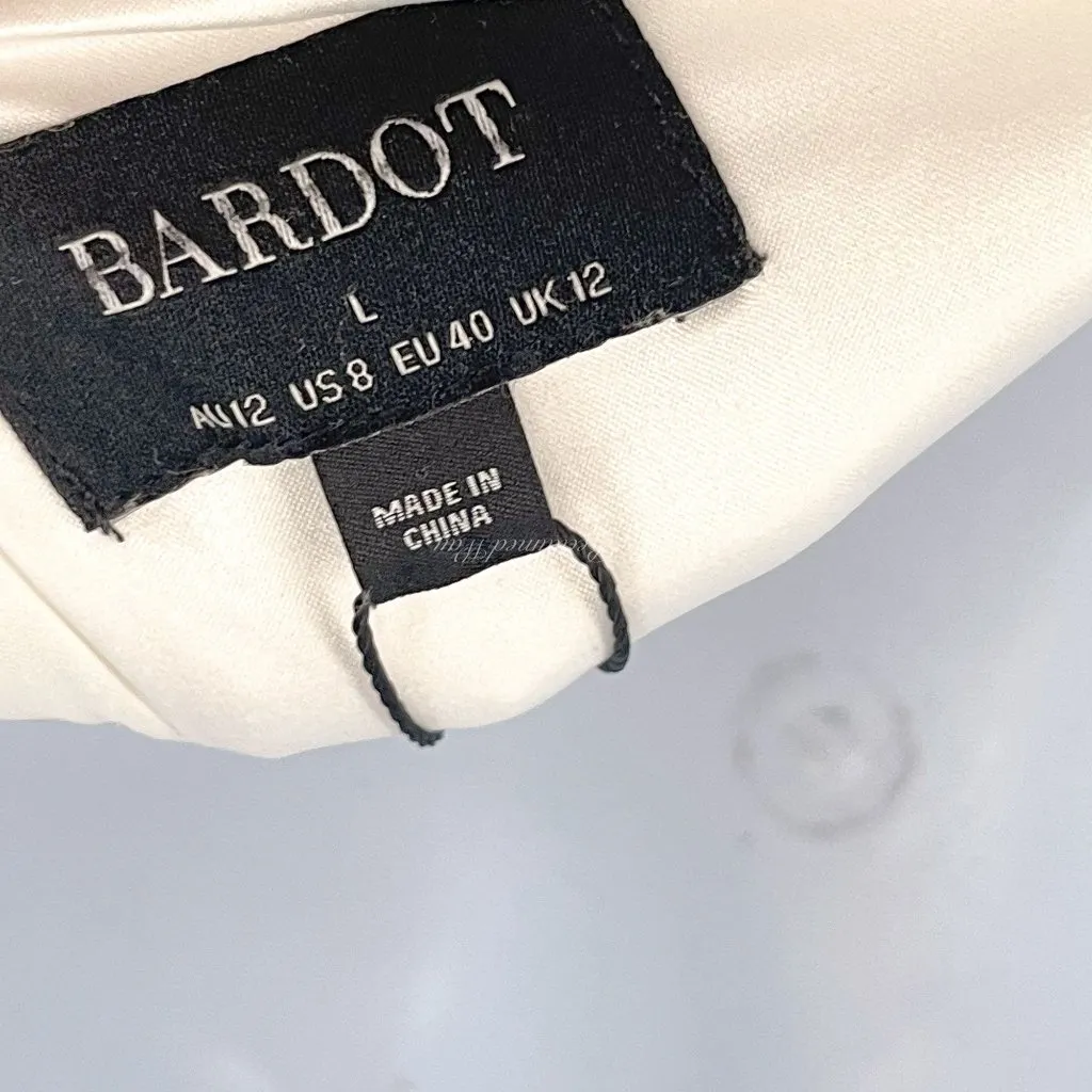 Bardot Jenna One Shoulder Cutout Orchid White Sleeveless Midi Dress White Large - Image 13