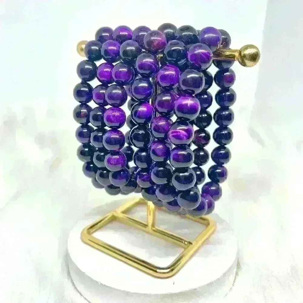 Purple Violet Tiger Eye Stone Bracelet - Image 2