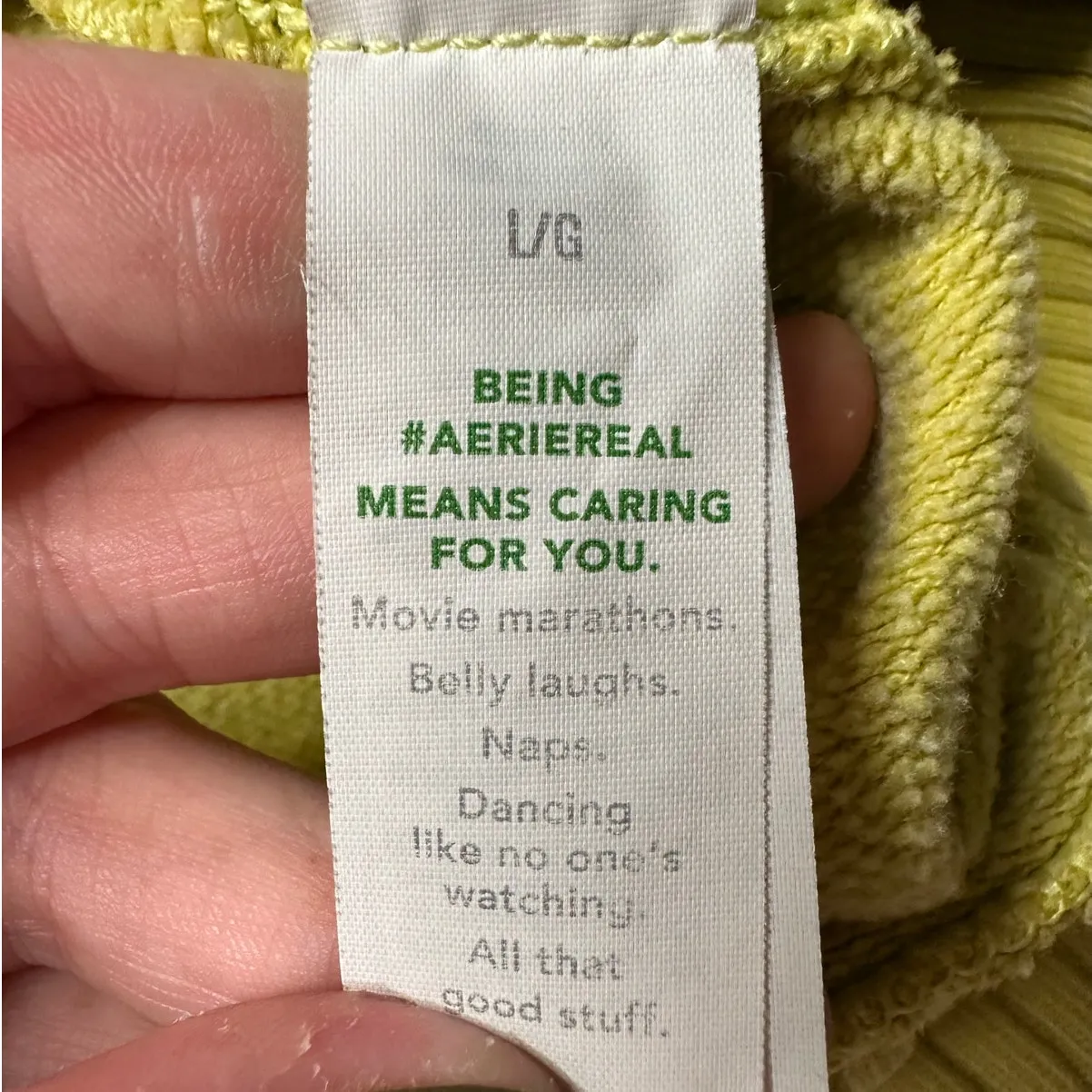 Aerie: Chartreuse Ribbed Sweatshirt - Image 10