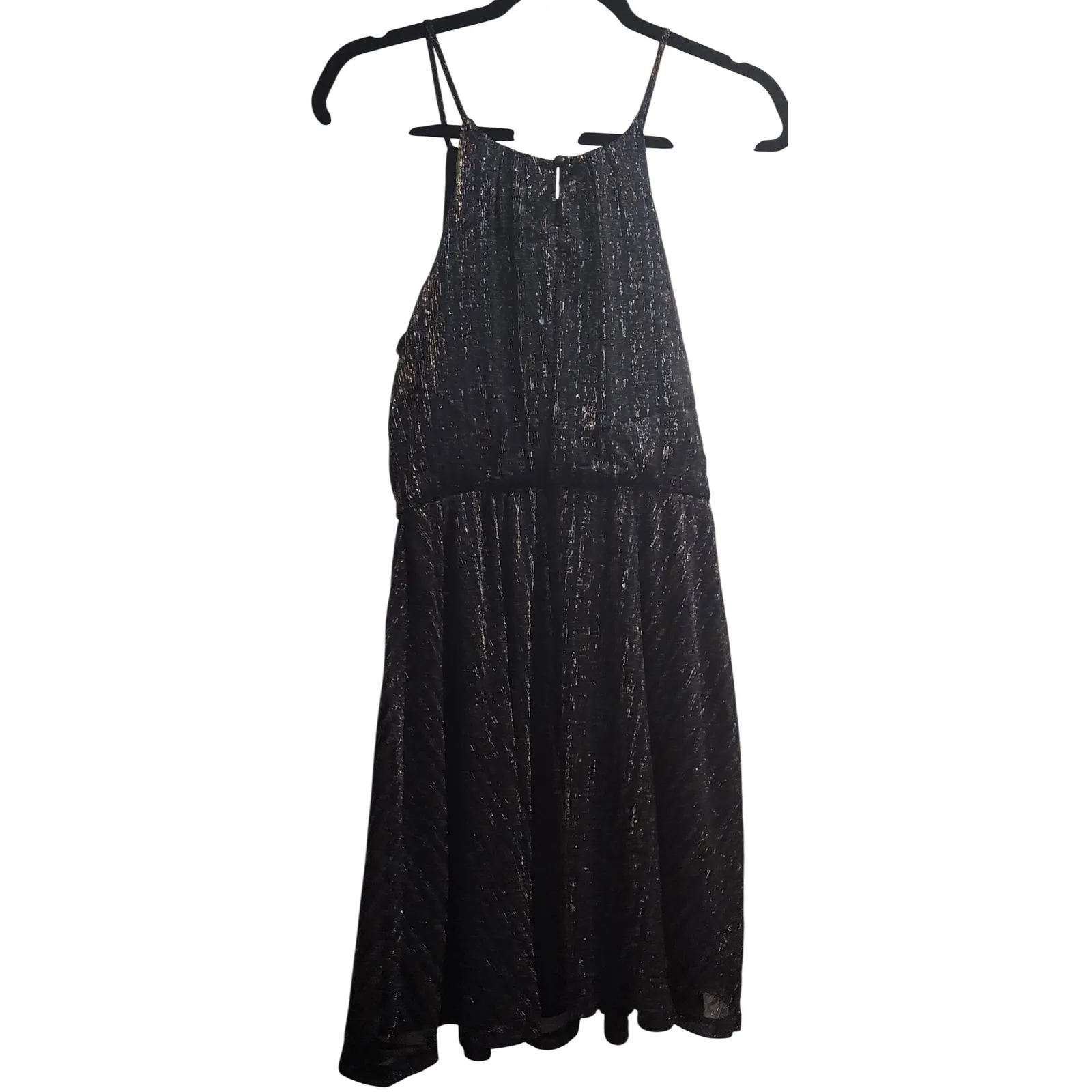 Francescas Mi Ami Black Sparkle Halter Neck Sleeveless Mini Dress - Image 2