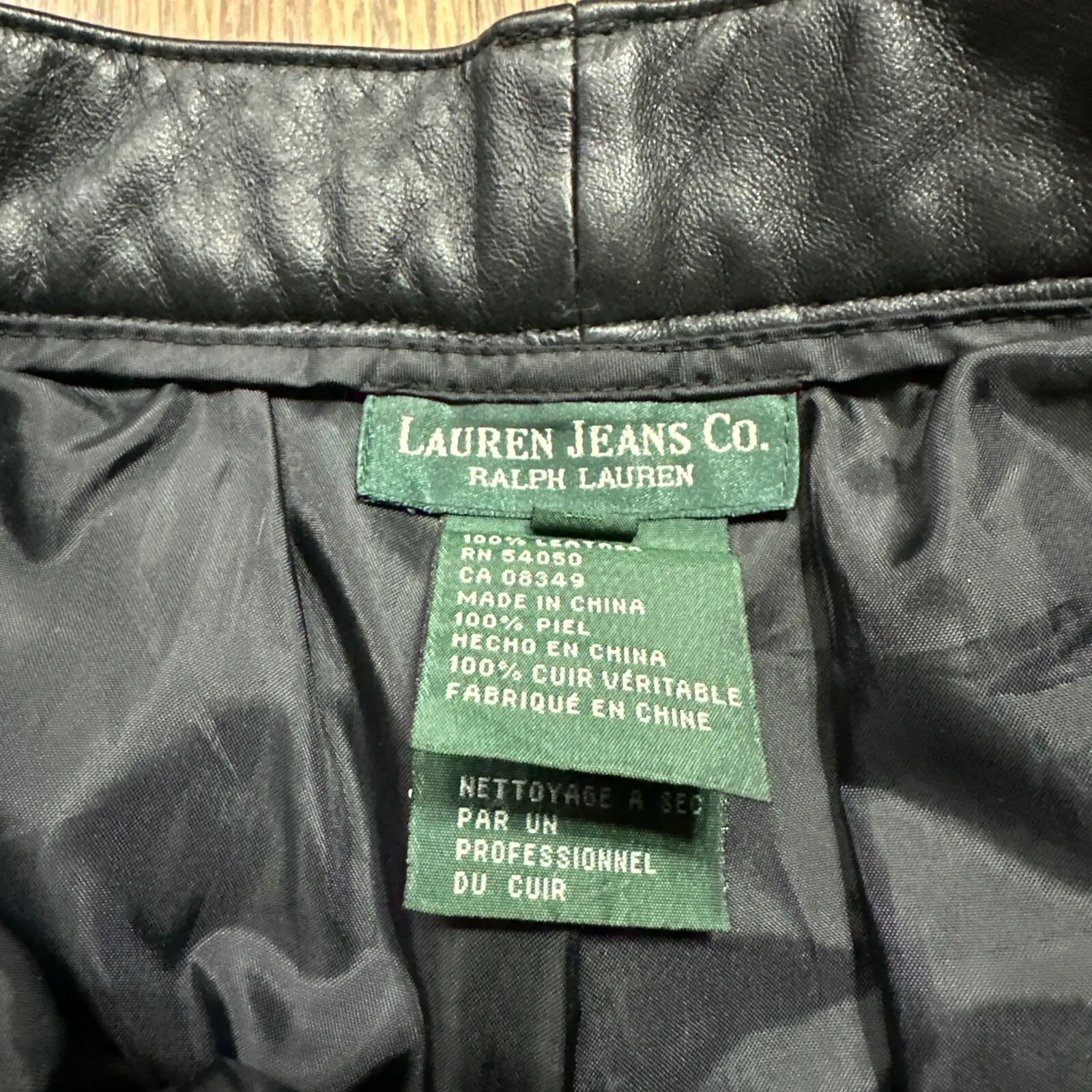 Ralph Lauren Green Label Black Leather Jeans Pants SZ 10 30x32 Biker Moto *Smoke - Image 6