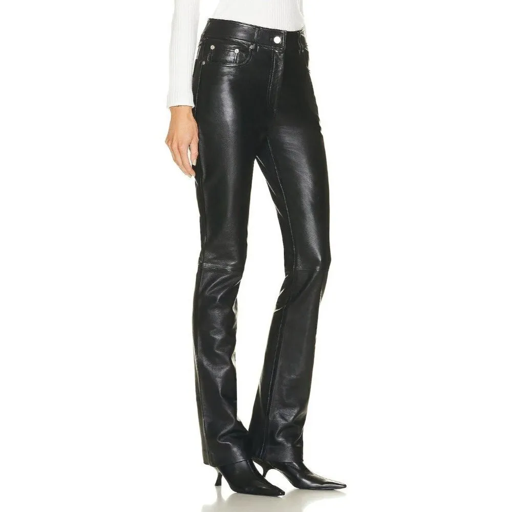 STAND STUDIO Rebecca Leather Pants in Black 36 26 New Womens Trousers Size undefined - Image 4