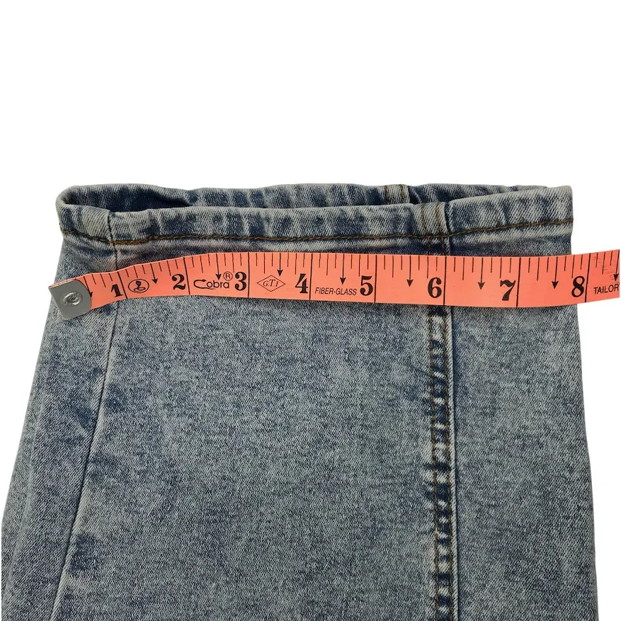 High Rise Barrel Jean Women L Blue Trendy Slouchy Grunge Boho Stretch Everyday - Image 11