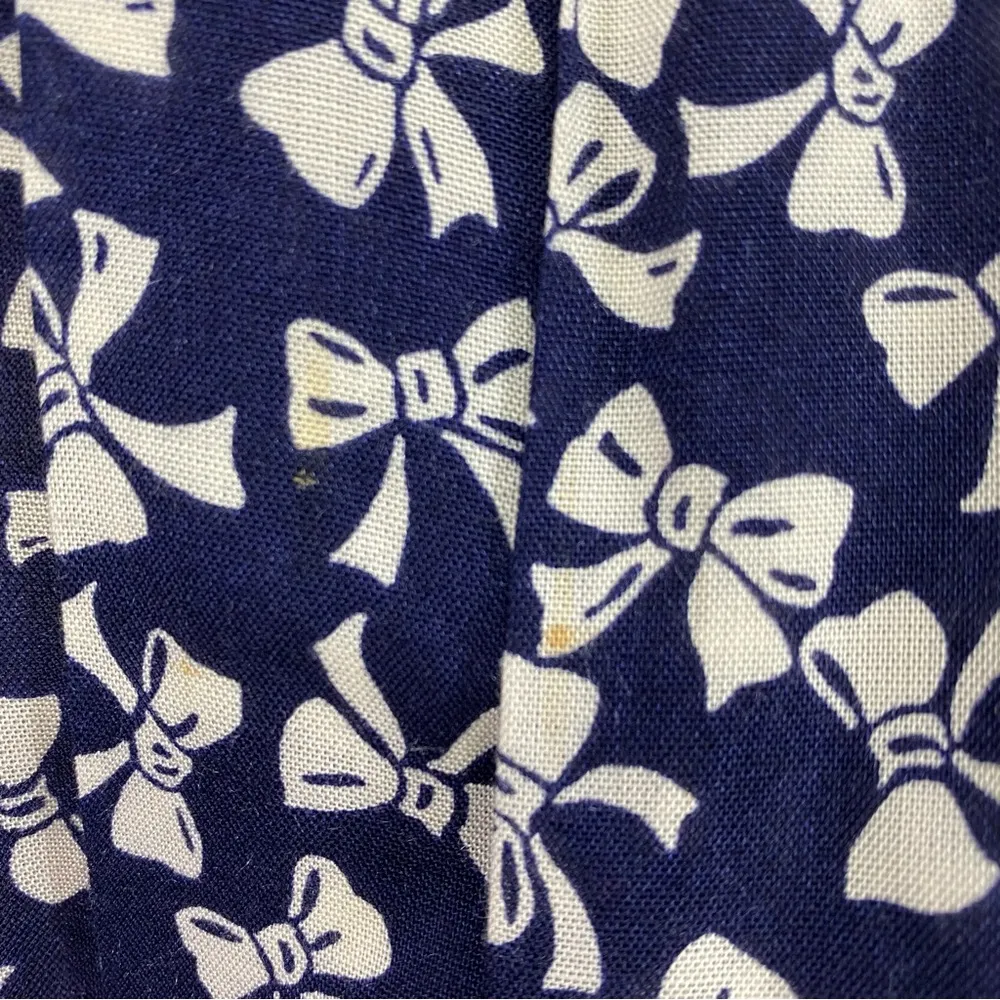 Vintage 80s Rockabilly Bow Print Peplum Ankle Length Dress XS/S - Image 4