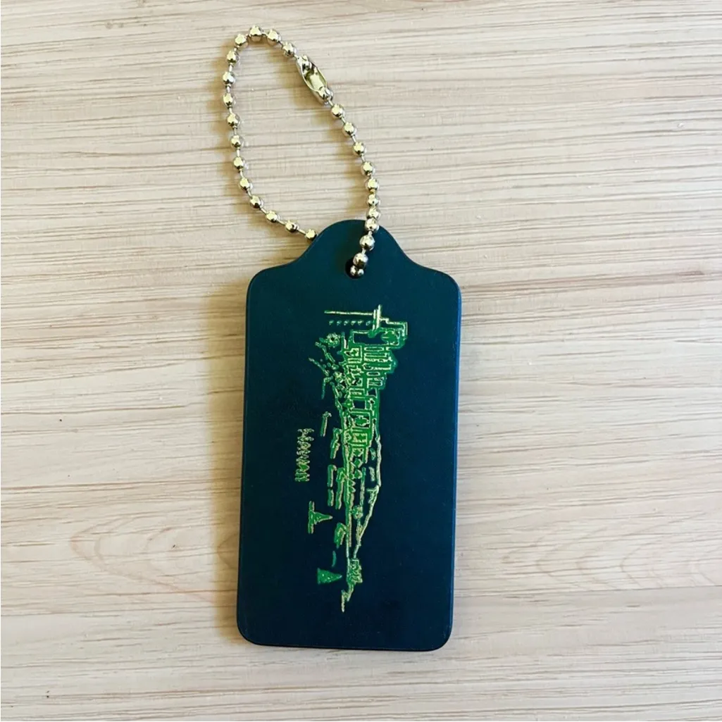 Keychain COACH Limited Edition Bag Charm Logo Gold Chain Hawaii Stamp Large Size - Image 2