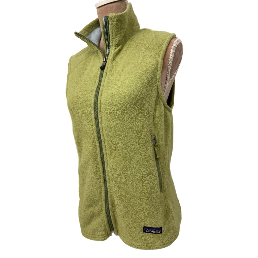 Patagonia Los Gatos Vest Womens Sz Medium Olive Outdoor Hiking Active Fleece - Image 3