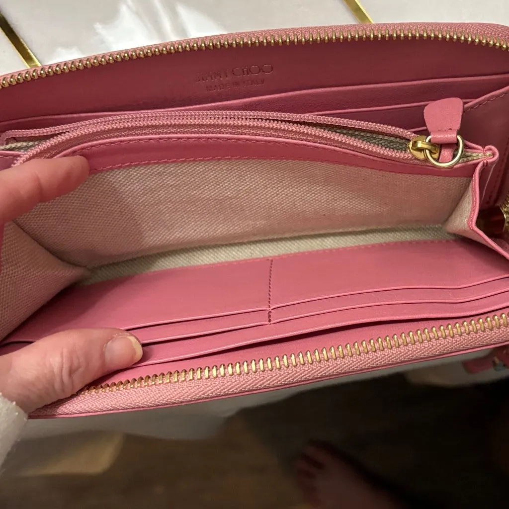 Jimmy Choo Pink Star-Embellished Wallet - Image 9