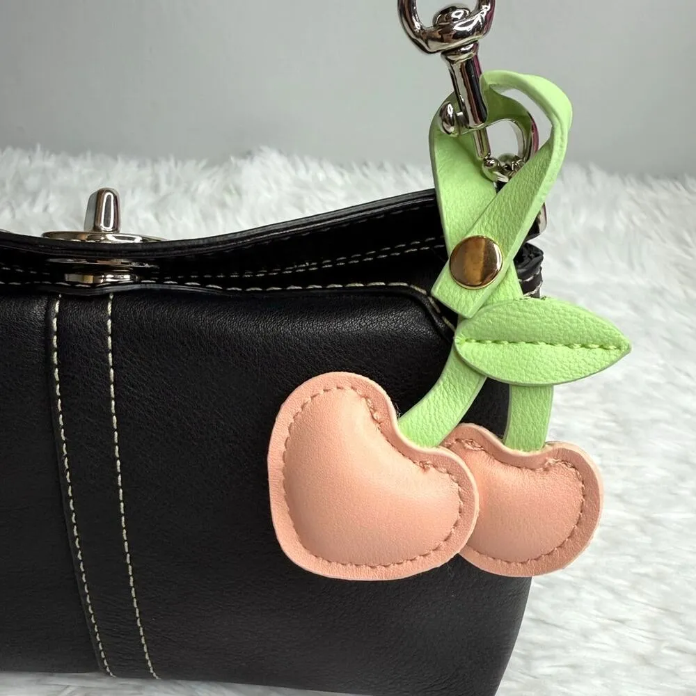 Fashion Cherry Heart Bag Charm Bag Jewelry Pink - Image 3