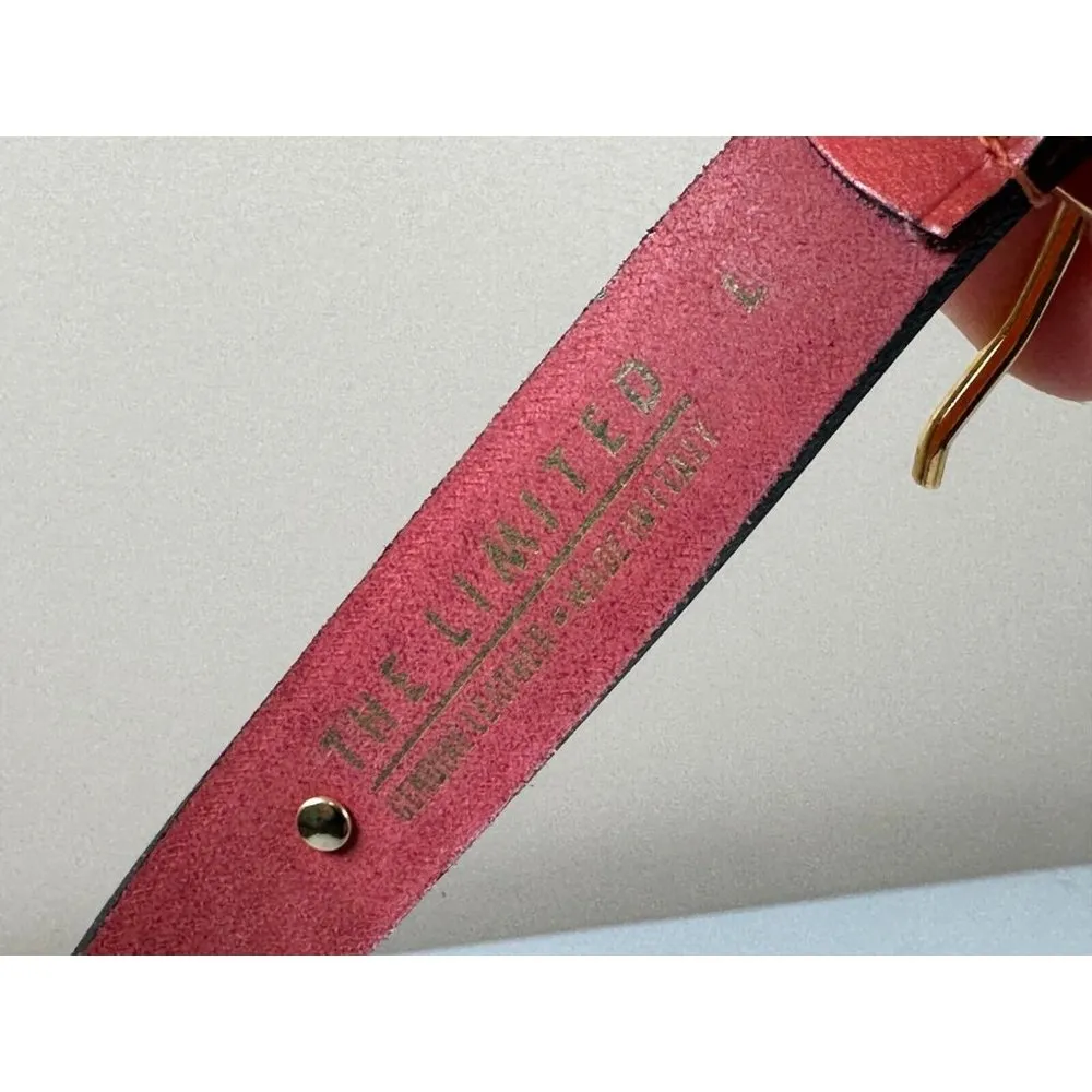 Vintage Statement Womens Belt The Limited Lions Pink Coral Large Gold Tone - Image 9