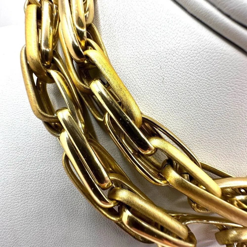 Gold tone long chunky link necklace - Image 3