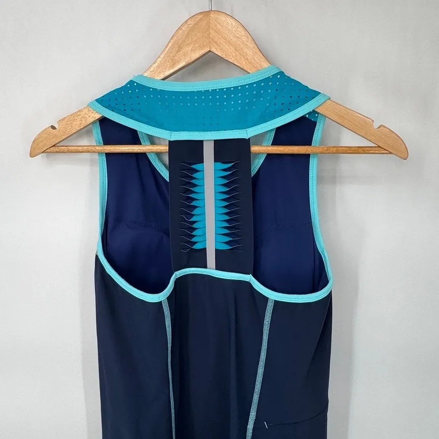 Title Nine Racerback Athletic Tennis Dress Womens S Blue Nylon Pocket Shelf Bra - Image 4