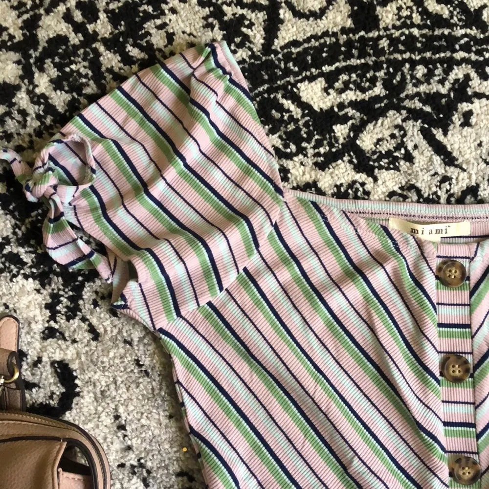 Miami Stripe Botton Front Dress - Image 5