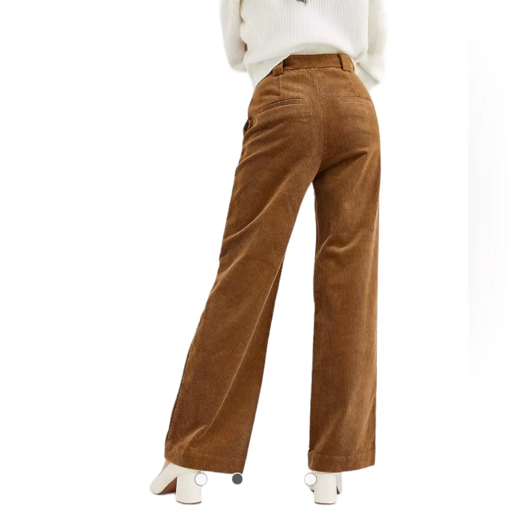 & Other Stories Corduroy High Rise Wide Leg Trousers Black Size 2 - Image 11