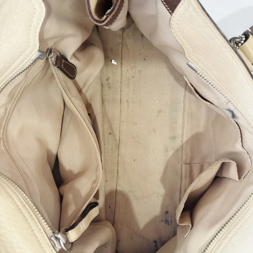 Vintage Coach Leather Shoulder Hand Bag with Side Buckles - Cream Y2K - Image 8