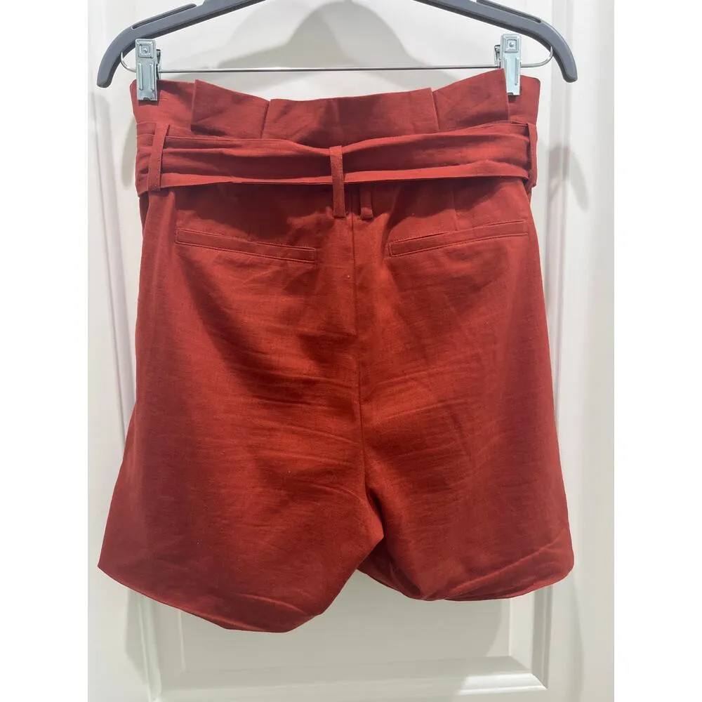 Boden St Ives Paper Bag Shorts in Brick Red Sz 6 - Image 5