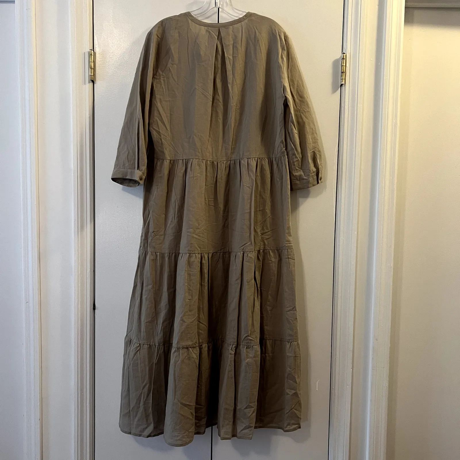 Jenni Kayne James midi Dress Willow size M sage green cotton linen Size M - Image 8