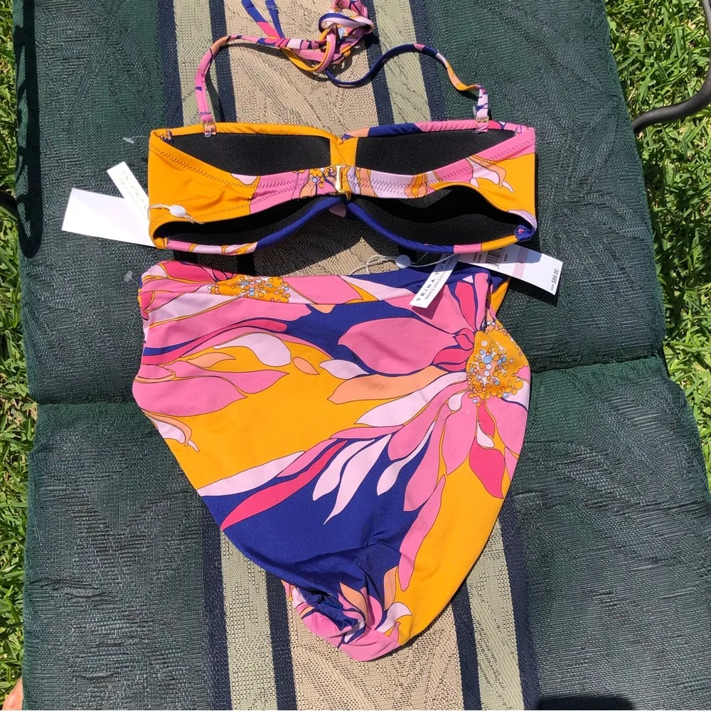 Trina Turk Breeze High Waisted Bikini Bottom & Padded bandeau top 6 - Image 6