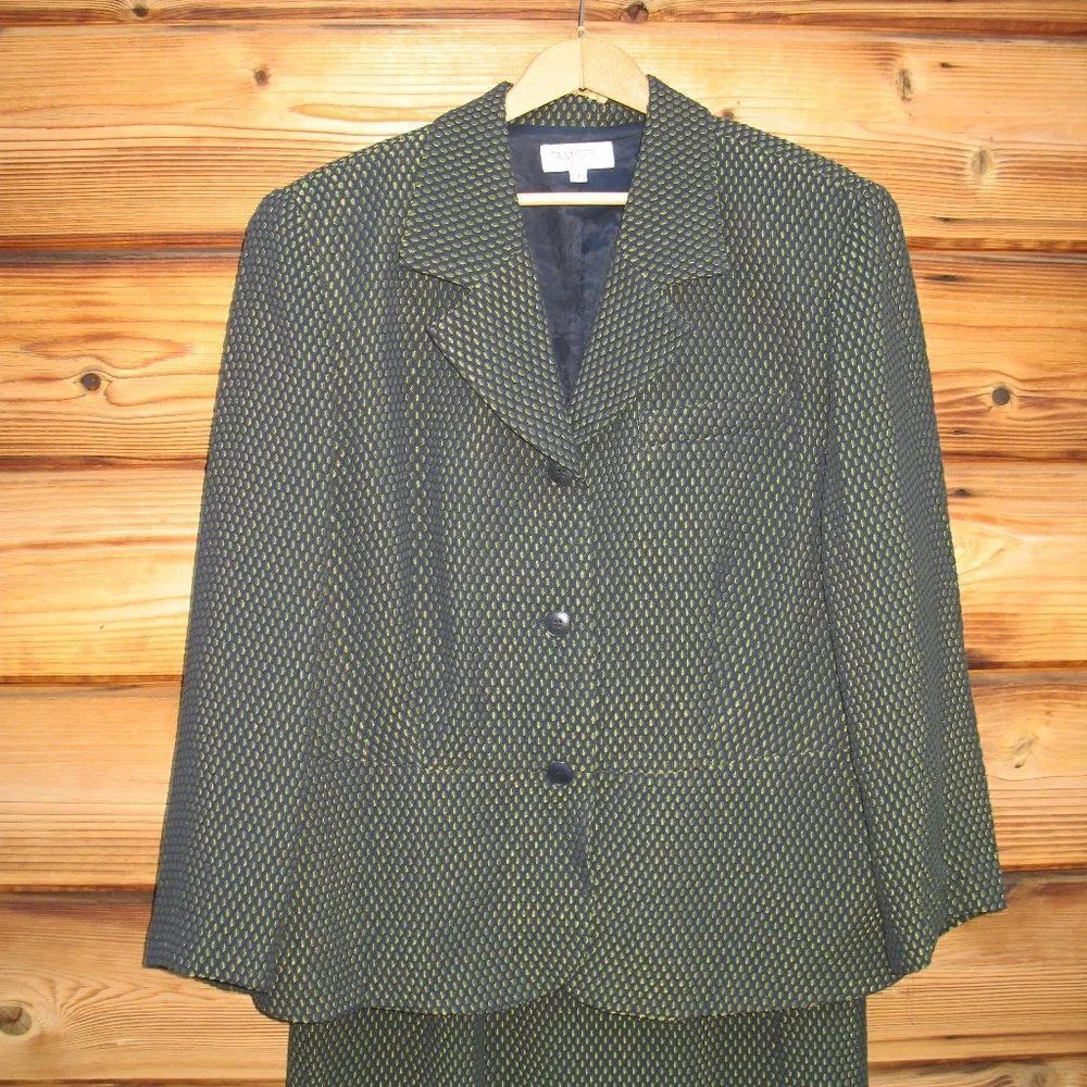 NWT Vintage 90s Navy Plus Size Skirt Suit Blue - Image 3