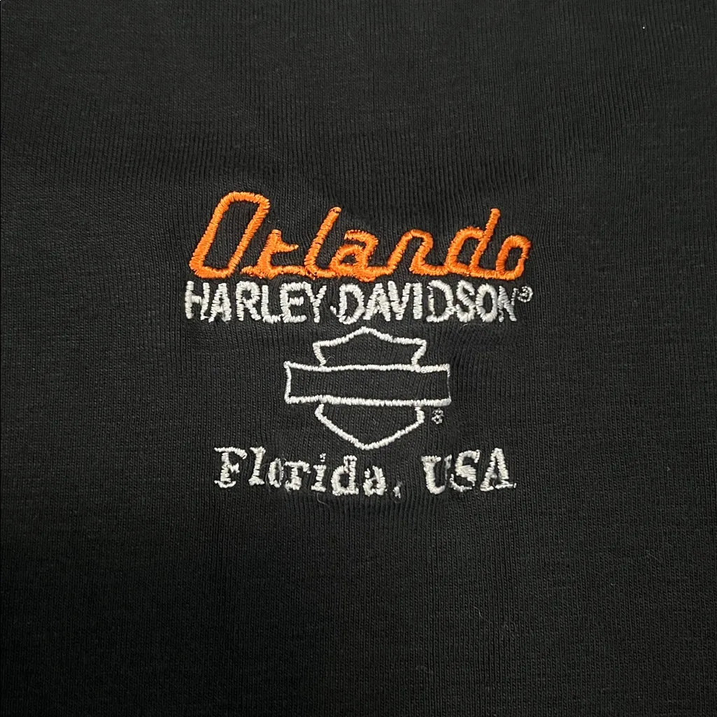 Harley Davidson Studded Crop Baby TShirt Black Size Large - Image 5