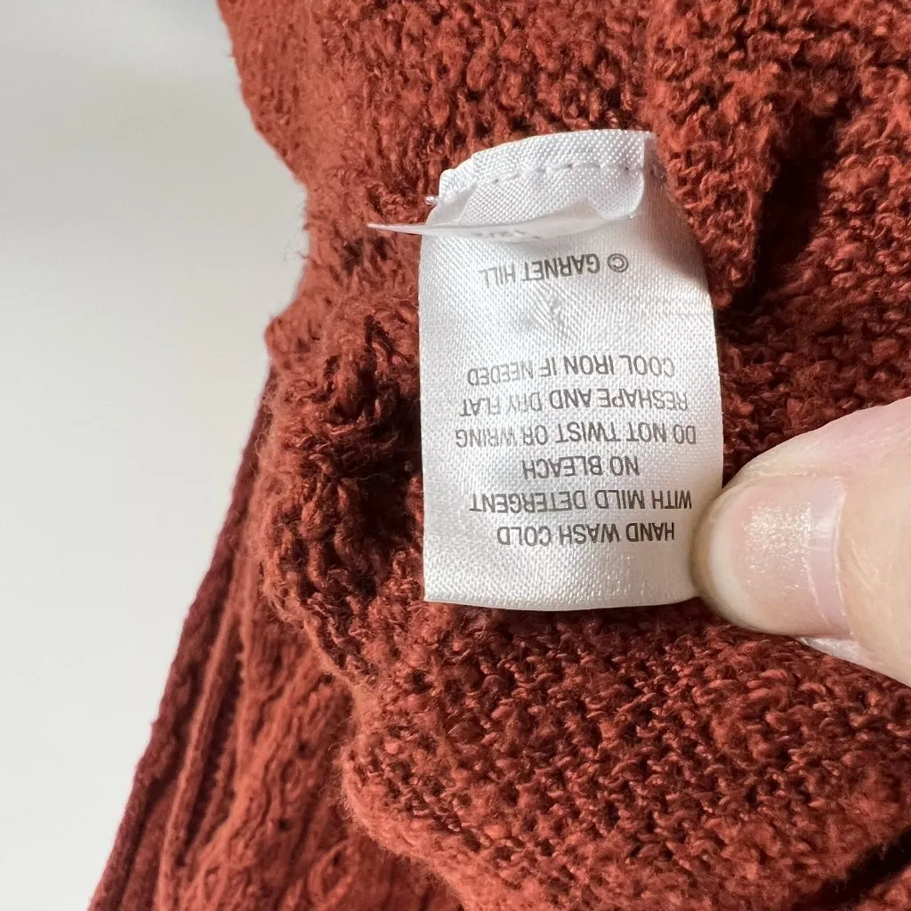 Garnet Hill Women's Organic Cotton Boyfriend‎ Cardigan Red Open Weave Size Small - Image 6